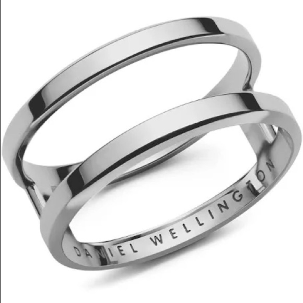 DANIEL WELLINGTON SILVER ELAN DUAL RING 6